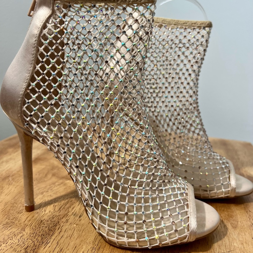 Aldo crystal mesh booties